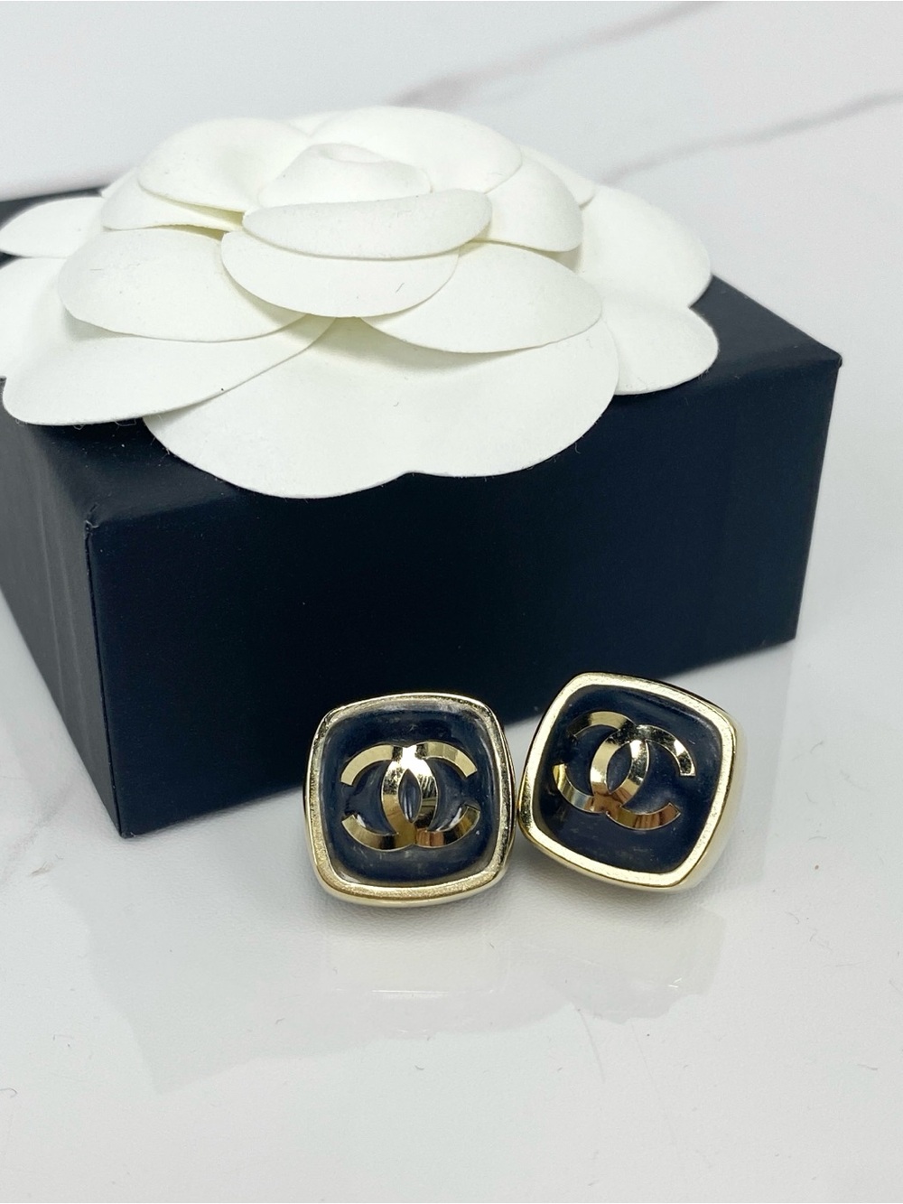 Chanel Classic CC Stud Earrings